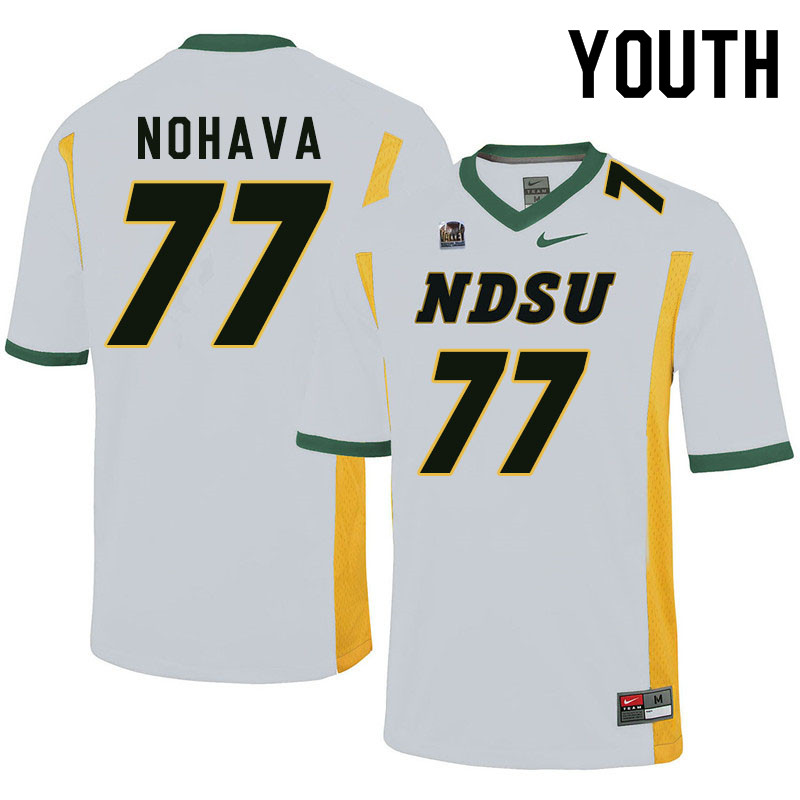 Youth #77 Bryan Nohava North Dakota State Bison College Football Jerseys Sale-White
